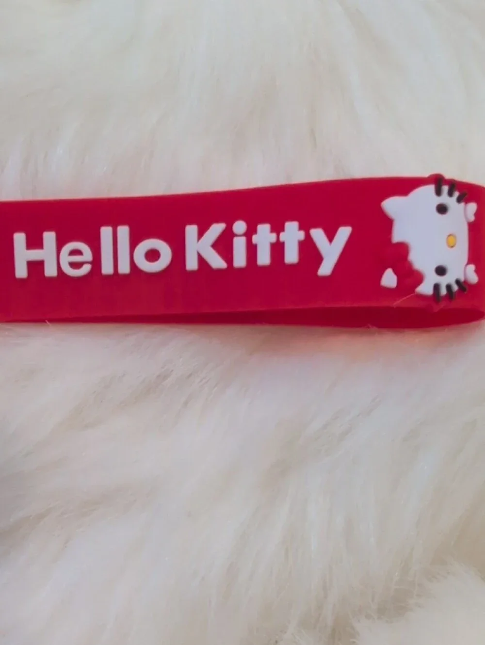 Hello Kitty Red & White Holiday Silicone Key Charm with Gold Hardware